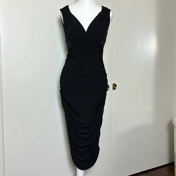 revolve norma kamali black dress Black Sparkly Glitter A Line Crossover Top Capped Sleeve Party Dress   Pretty Kitty Fashion